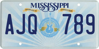 MS license plate AJQ789