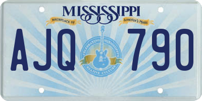 MS license plate AJQ790