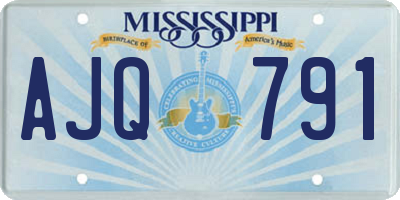 MS license plate AJQ791