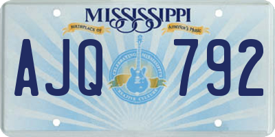 MS license plate AJQ792