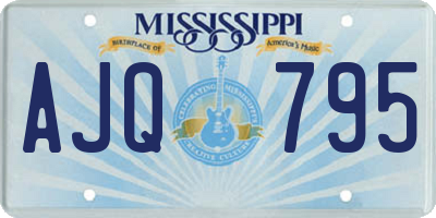 MS license plate AJQ795