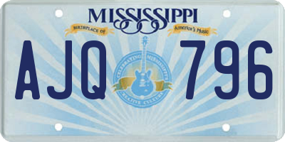 MS license plate AJQ796