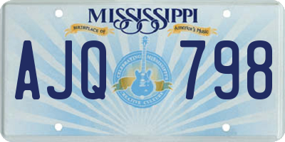 MS license plate AJQ798