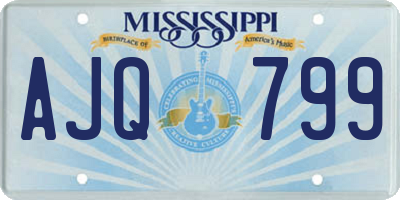 MS license plate AJQ799