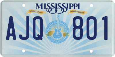 MS license plate AJQ801