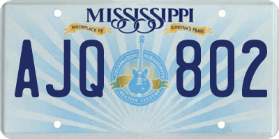 MS license plate AJQ802