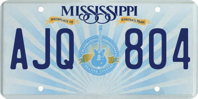 MS license plate AJQ804