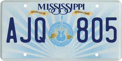 MS license plate AJQ805