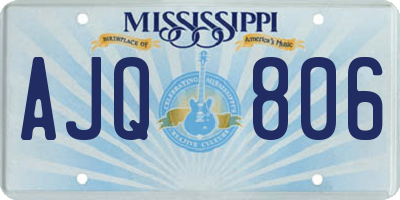 MS license plate AJQ806