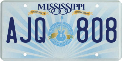 MS license plate AJQ808