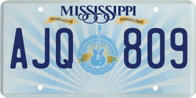 MS license plate AJQ809