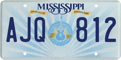 MS license plate AJQ812