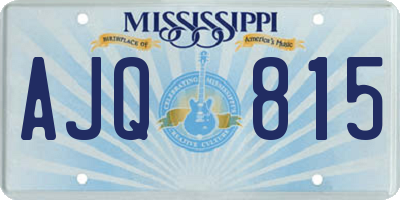 MS license plate AJQ815