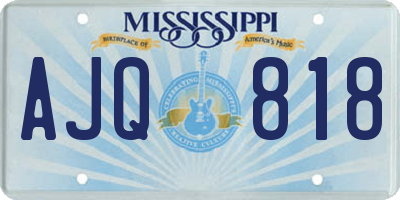 MS license plate AJQ818