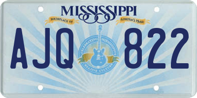 MS license plate AJQ822