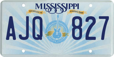MS license plate AJQ827