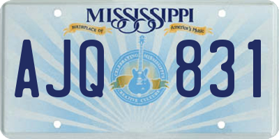 MS license plate AJQ831