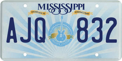 MS license plate AJQ832