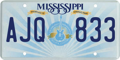 MS license plate AJQ833