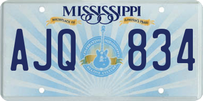MS license plate AJQ834