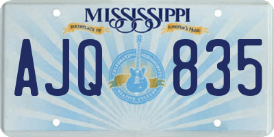 MS license plate AJQ835