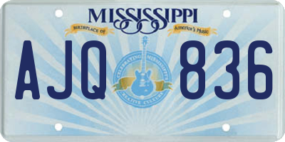 MS license plate AJQ836