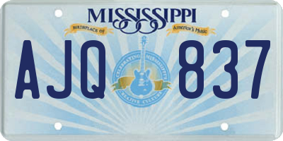 MS license plate AJQ837