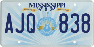 MS license plate AJQ838