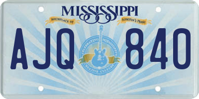 MS license plate AJQ840