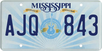 MS license plate AJQ843
