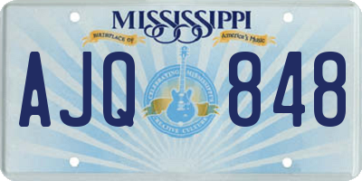MS license plate AJQ848