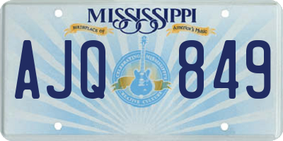 MS license plate AJQ849