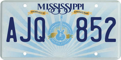 MS license plate AJQ852