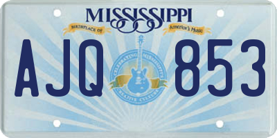 MS license plate AJQ853
