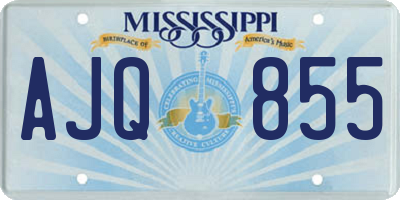 MS license plate AJQ855