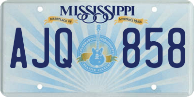 MS license plate AJQ858
