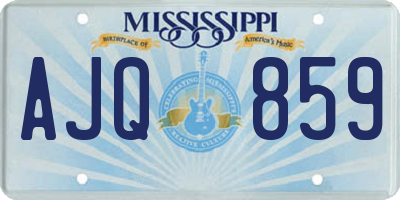 MS license plate AJQ859