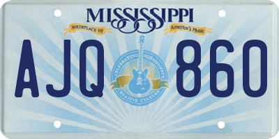 MS license plate AJQ860