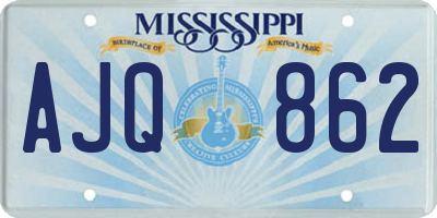 MS license plate AJQ862