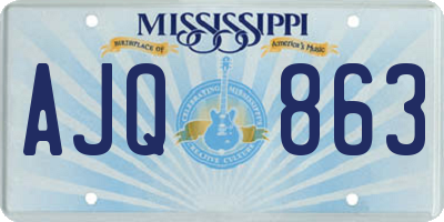 MS license plate AJQ863