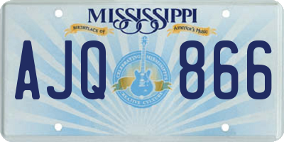 MS license plate AJQ866