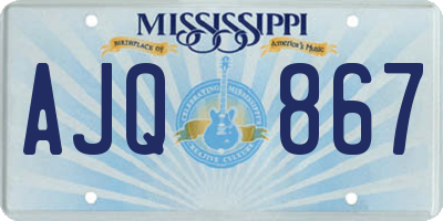 MS license plate AJQ867
