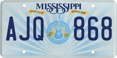 MS license plate AJQ868