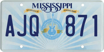 MS license plate AJQ871