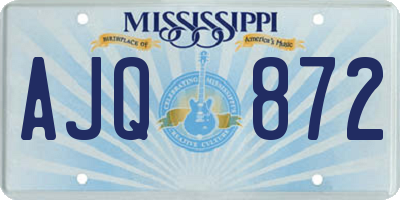 MS license plate AJQ872