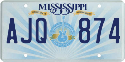 MS license plate AJQ874