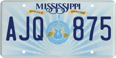 MS license plate AJQ875