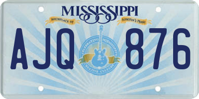 MS license plate AJQ876