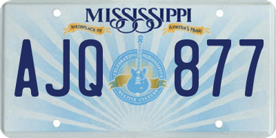 MS license plate AJQ877