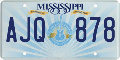 MS license plate AJQ878